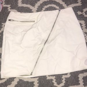 White leather skirt